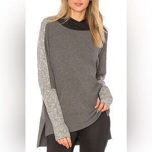 NEW REVOLVE LUKKA LUX ARGON PULLOVER HOODIE SWEATER IN SMOKE RIB SZ S